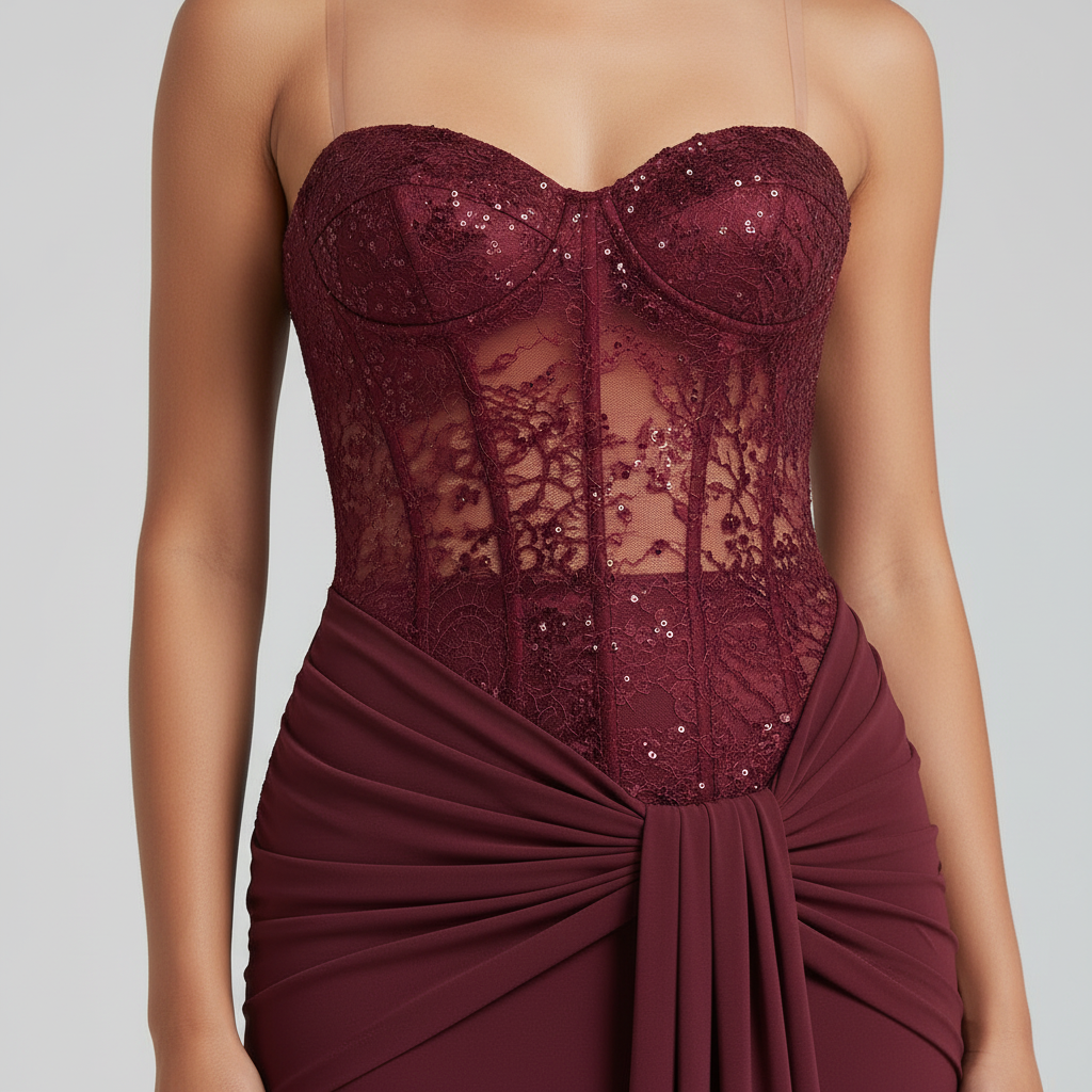 The Bordeaux Corset Gown